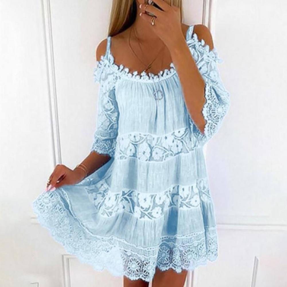 Robe longue d'été pour femme avec encolure ronde et motifs floraux - Élégante et confortable pour les journées chaudes