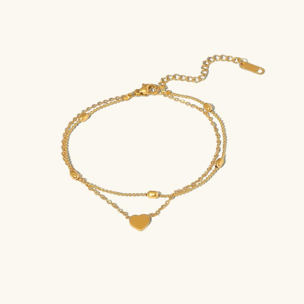 Women's 18K Gold Ankle Bracelet One Size Water Resistant