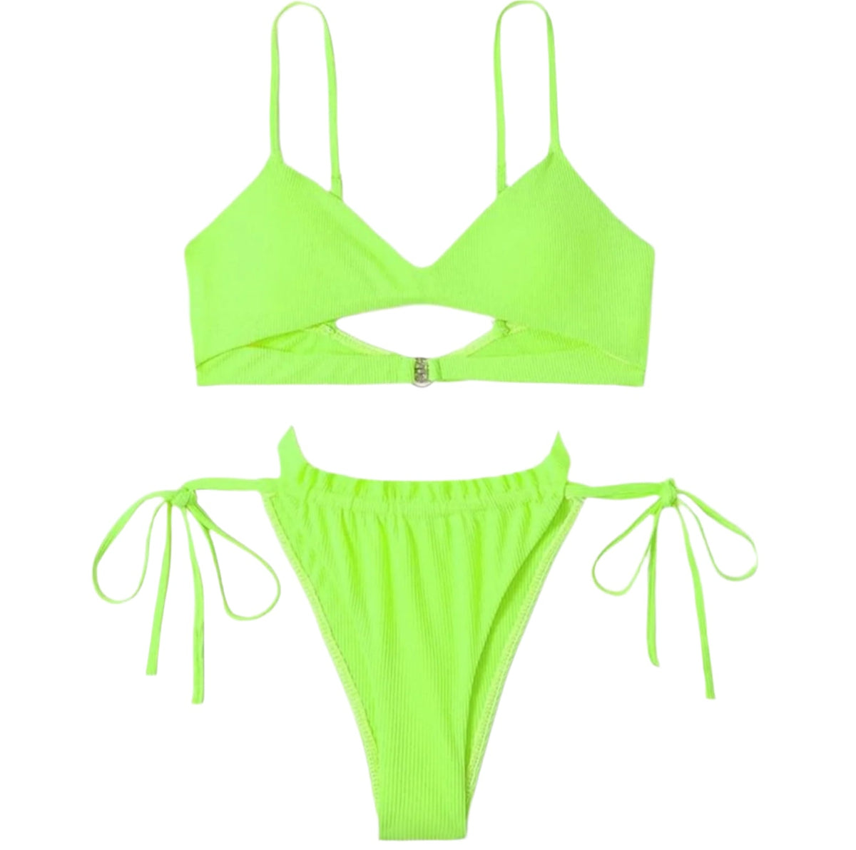 Bikini Femme avec Anneau Détail et Découpes Sensuelles – Maillot de Bain Bohème Élégant pour la Plage