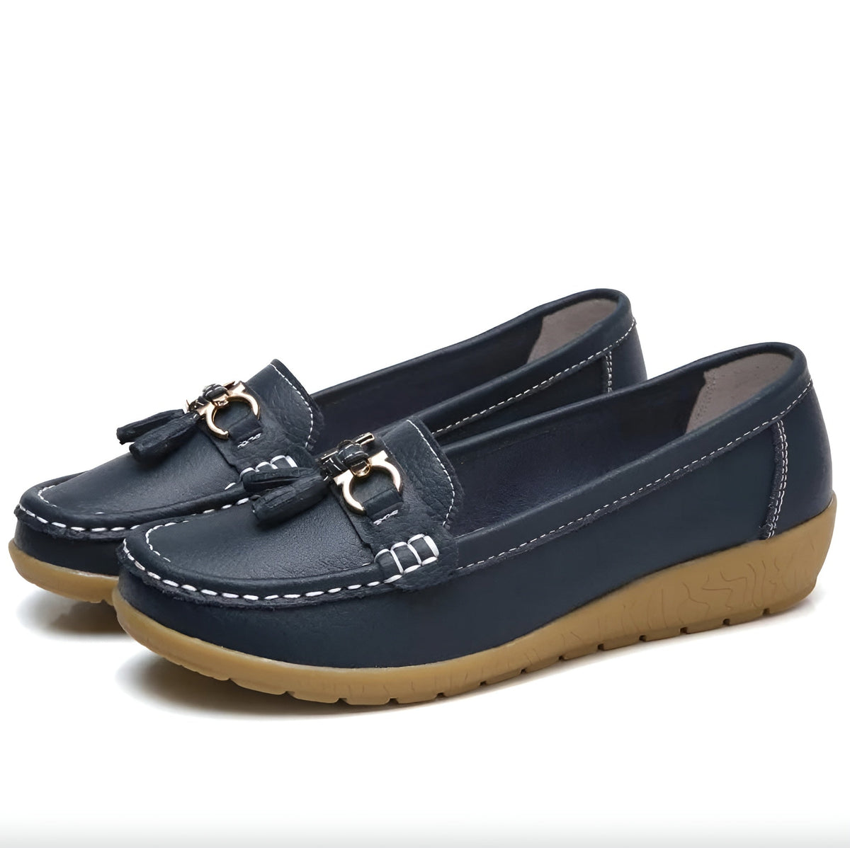 Men's Black Moccasins Size 42 Soft Comfortable Leather