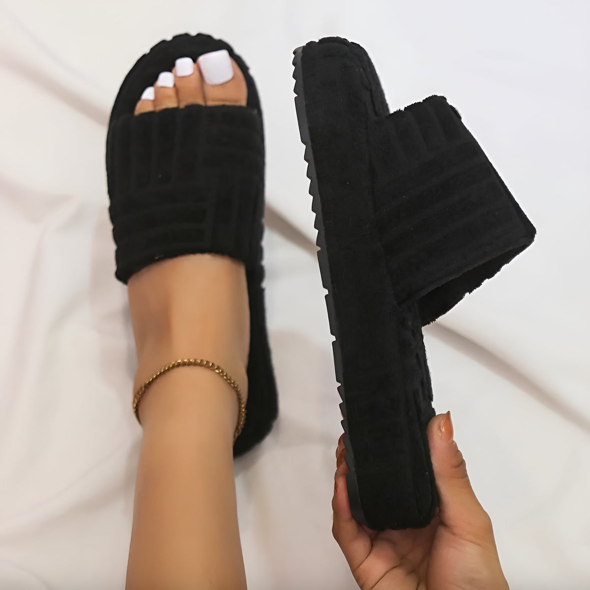 Women's Soft Terry Cloth Slippers One Size Non-Slip