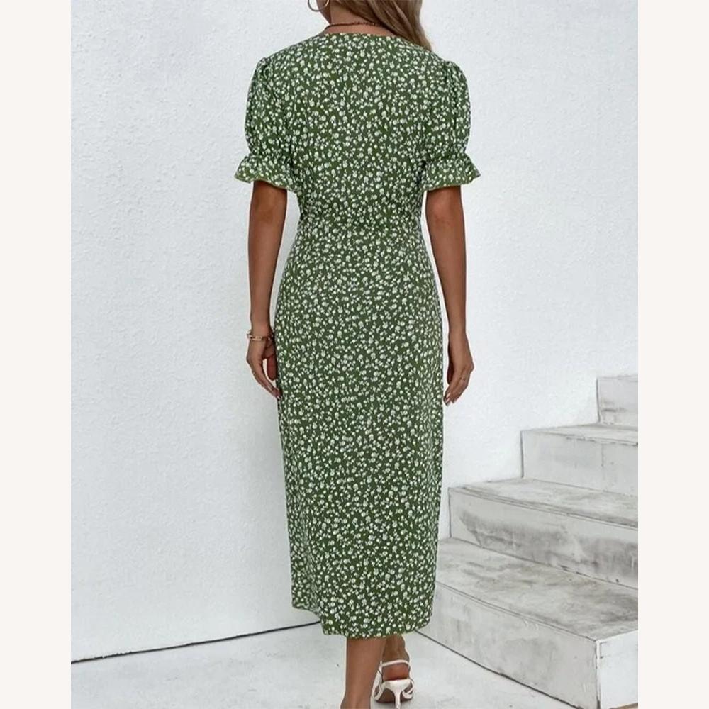 Elegant Long Women's Dress with Buttons in Cotton and Linen – Comfort and Contemporary Style