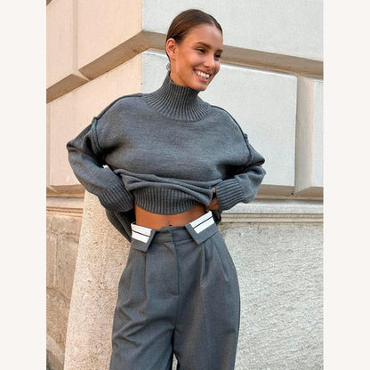 Pull à col roulé ample pour femme en maille douce – Chic et confortable pour un look élégant