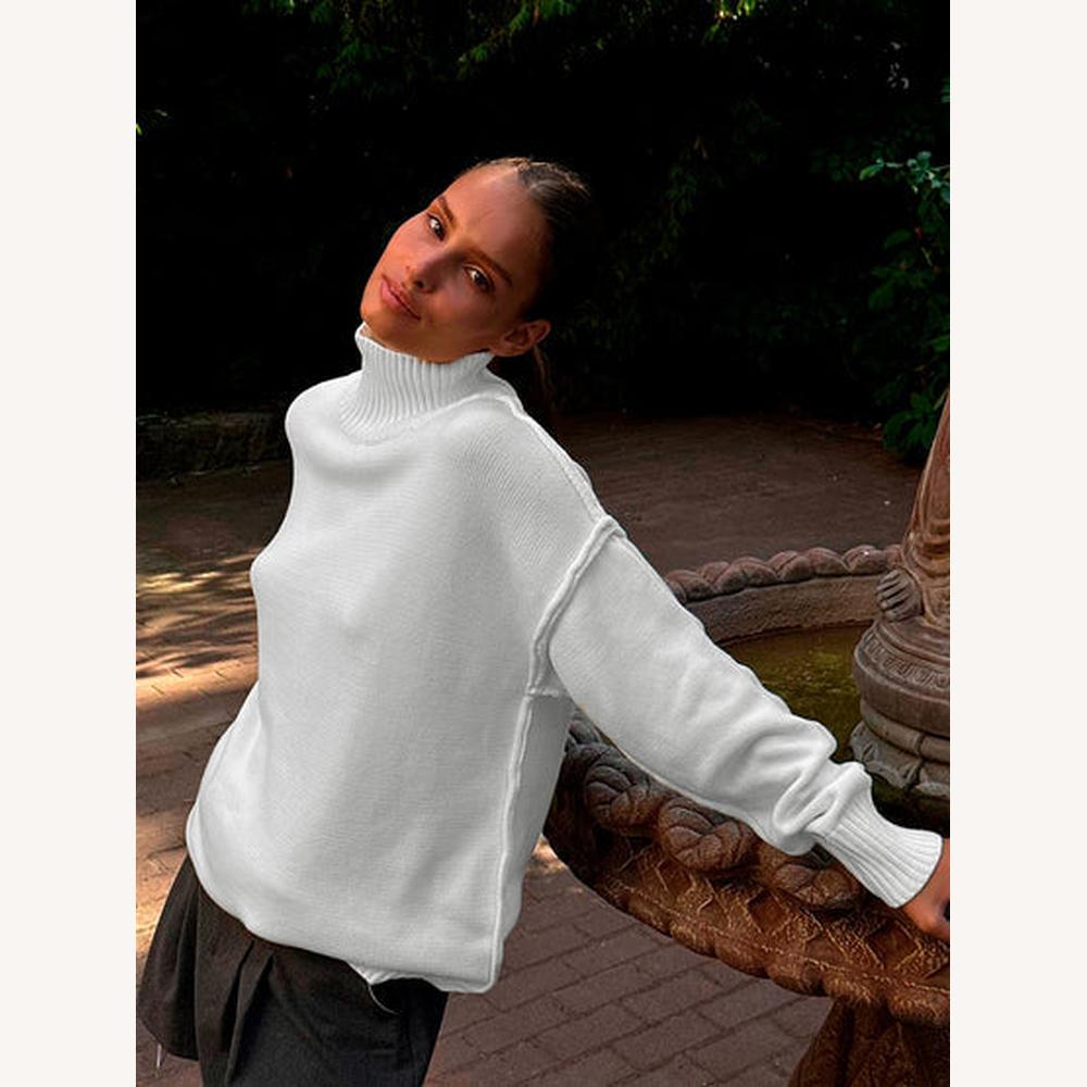 Variant image for Pull Femme Oversize Col Roulé en Maille Douce – Chic et Confortable pour un Look Élégant-13