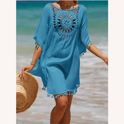 Tunique de plage en crochet pour femmes – Style bohème, coupe ample, tissu doux et respirant