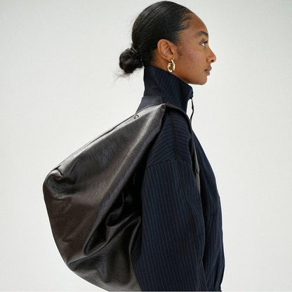 Sac à main pour femme Pauline en cuir synthétique avec doublure en nylon et poche zippée – 43 x 35 x 32 cm, élégant et pratique