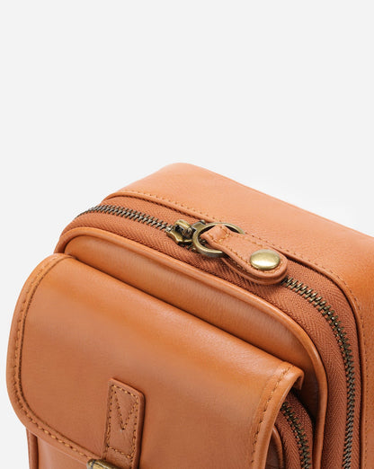 Sac d'épaule en cuir pleine fleur pour femme avec portefeuille intégré – Compact et pratique, idéal pour les sorties quotidiennes