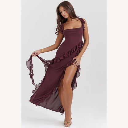 Robe longue élégante et fluide pour femme - Élégance naturelle pour toutes les occasions, tissu doux et confortable