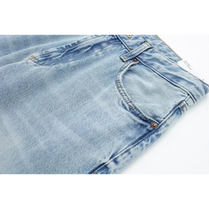 Jean pour femme taille haute bleu clair taille M denim extensible