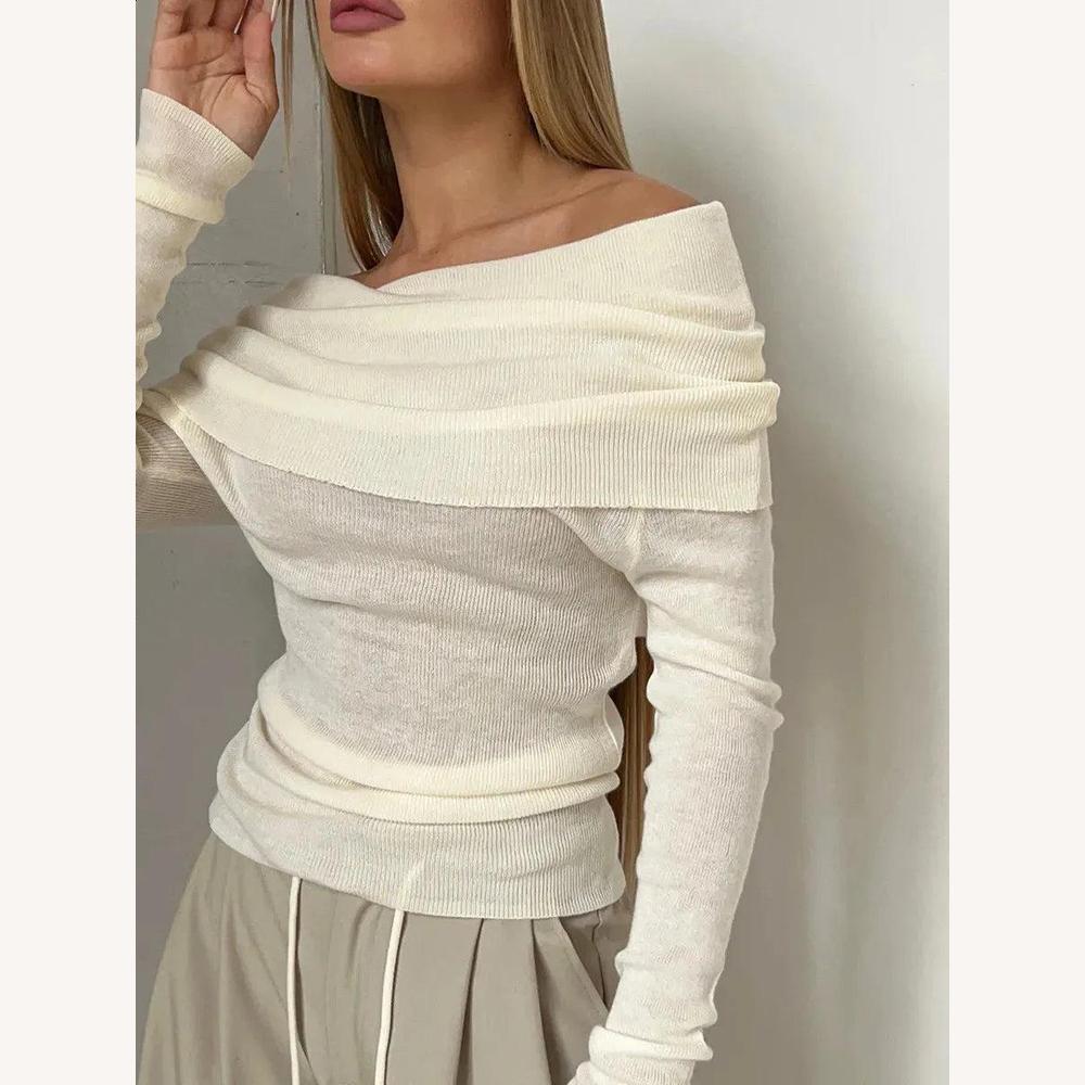 Haut féminin élégant dos nu en tricot côtelé – Haut féminin blanc chic et confortable