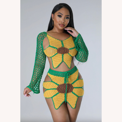 Maillot de bain une pièce pour femme tournesol fait main – Élégance artisanale et confort pour la plage