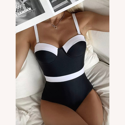 Maillot de bain une pièce pour femme, dos nu avec encolure en cœur et détail ceinture – Élégant et confortable