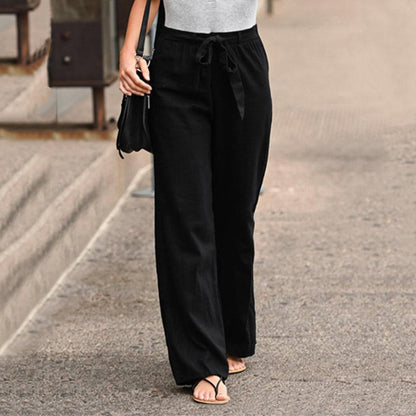 Pantalon fluide en lin pour femmes - Élégance classique et confort optimal pour les journées chaudes
