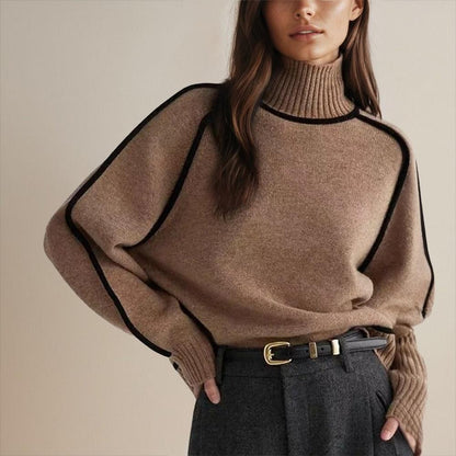 Pull de Noël pour femme à col roulé surdimensionné en maille douce – Confort et élégance pour l'hiver