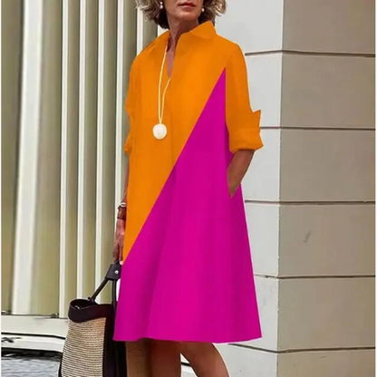 Variant image for Robe Femme Chemise Unie en Denim de Haute Qualité – Élégance, Confort et Coupe Flatteuse-37