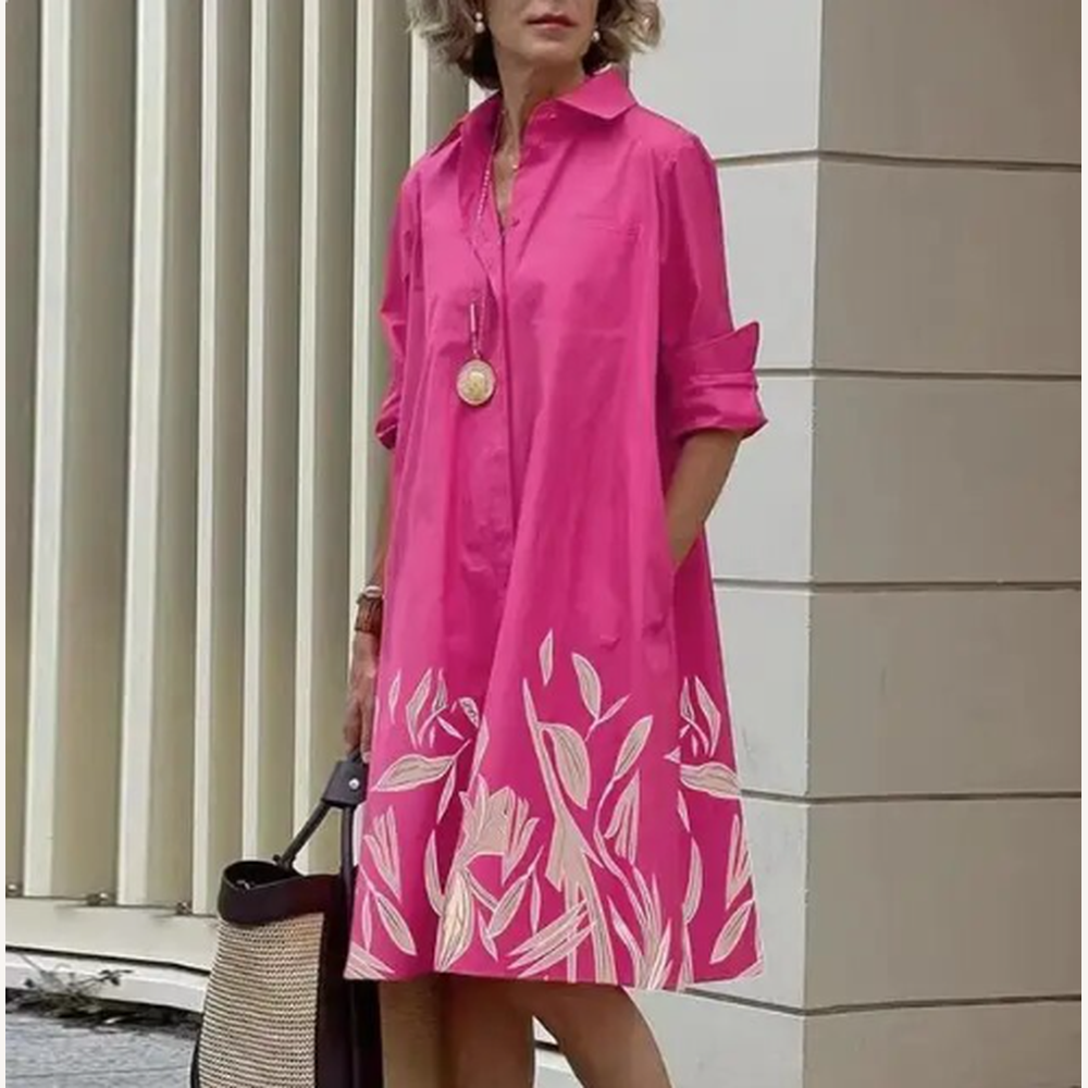 Variant image for Robe Femme Chemise Unie en Denim de Haute Qualité – Élégance, Confort et Coupe Flatteuse-43