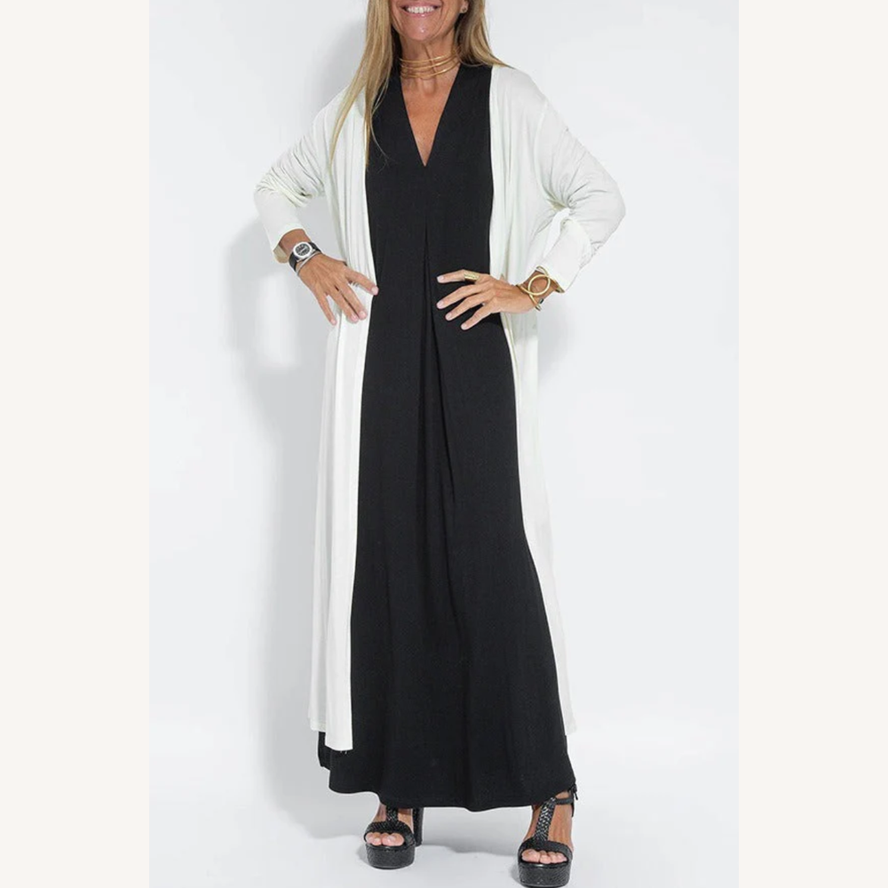 Robe longue amincissante pour femme en tissu gainant – Élégance et confort pour toutes les occasions