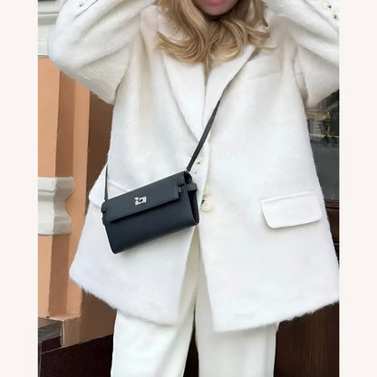 Veste blazer pour femme en polyester à fausse fourrure