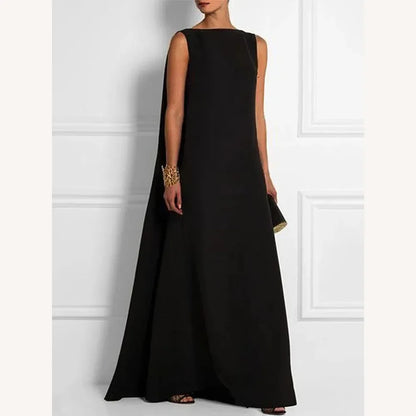 Robe longue ample pour femme sans manches, dos en V, élégante et confortable – Parfaite pour l'été et les soirées