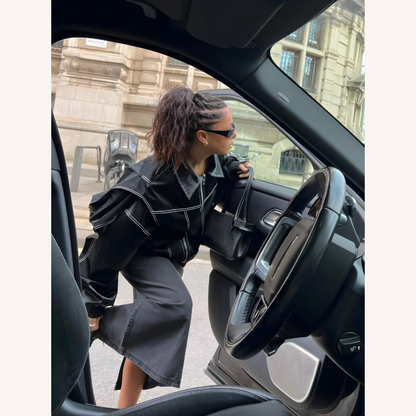 Veste aviateur ample pour femme rouge taille M cuir végétal imitation
