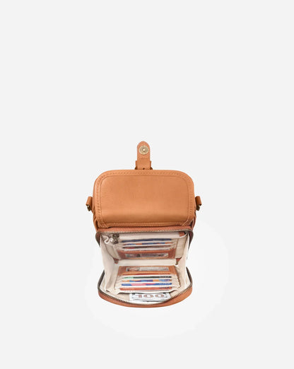 Sac d'épaule en cuir pleine fleur pour femme avec portefeuille intégré – Compact et pratique, idéal pour les sorties quotidiennes