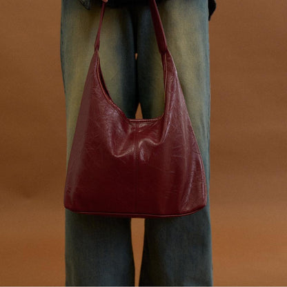 Women's Vegan Leather Shoulder Bag with Semi-Circular Design for 13 Inch Macbook - Elegant and Practical