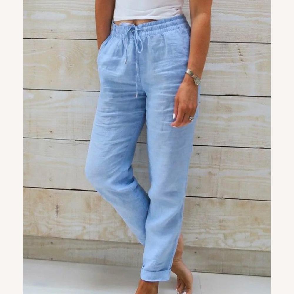 Pantalon élégant pour homme en lin et coton – Confort décontracté pour l'été, disponible en plusieurs couleurs et tailles