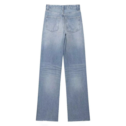 Jean évasé bleu pour femme Taille 38 Coton extensible
