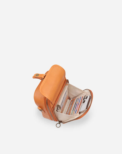 Sac d'épaule en cuir pleine fleur pour femme avec portefeuille intégré – Compact et pratique, idéal pour les sorties quotidiennes