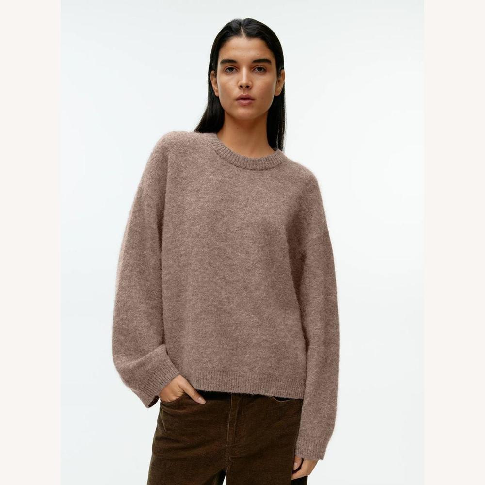 Pull ample pour femme en mélange de laine – Confort et élégance, col rond, doux et chic, disponible du S au L