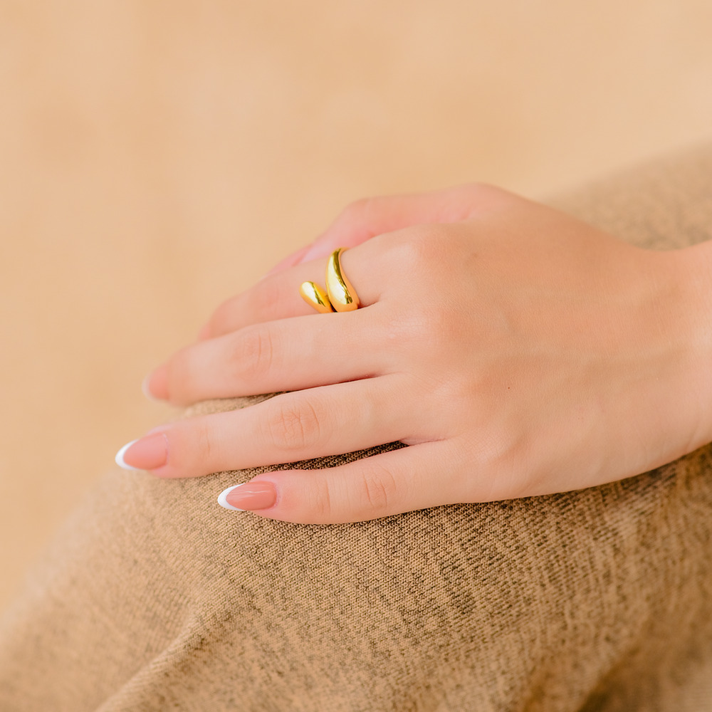 Bague pour femme en or 18 carats réglable taille unique hypoallergénique