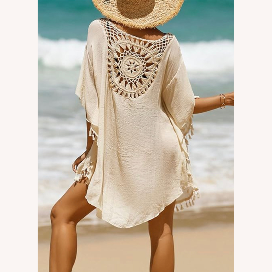 Tunique de plage en crochet pour femmes – Style bohème, coupe ample, tissu doux et respirant