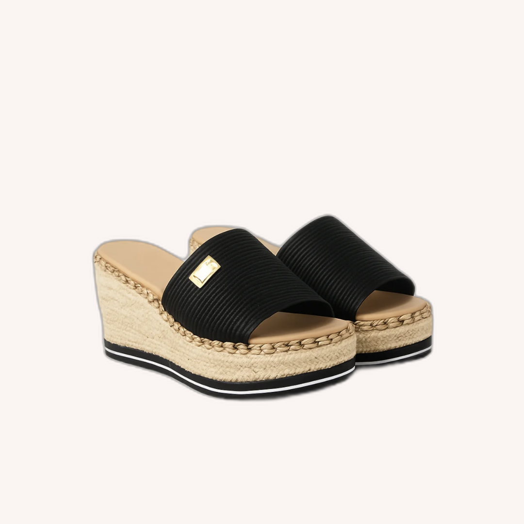 Women's Beige Wedge Sandals Size 38 Synthetic