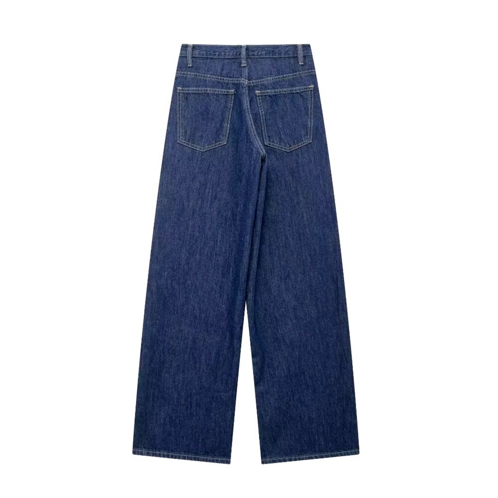 Sac en jean ample pour femme, denim foncé, taille M, 98 % coton, 2 % élasthanne