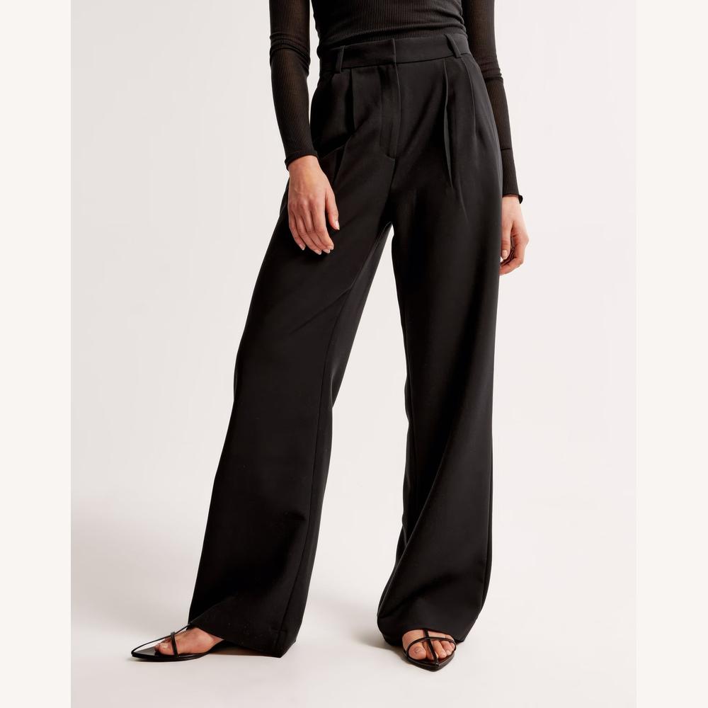 Variant image for Pantalon Femme Noir Taille M Polyester Jambe Large-11
