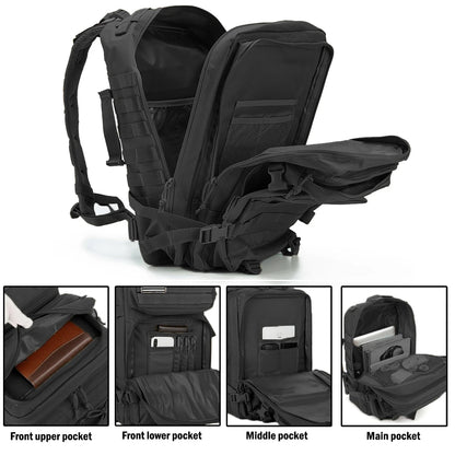 Sac à dos tactique 30L/50L pour aventures en plein air – Sac d'assaut Molle pour randonnée, trekking et survie
