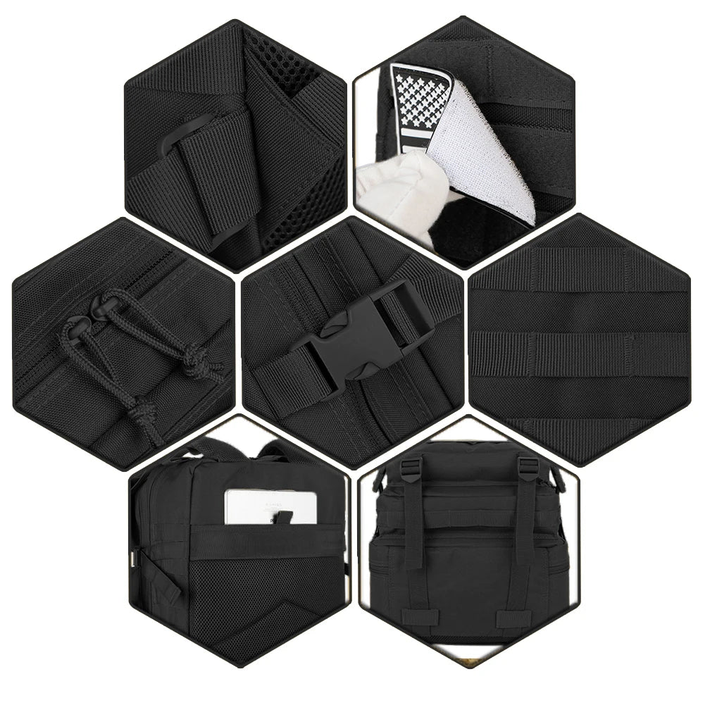 Sac à dos tactique 30L/50L pour aventures en plein air – Sac d'assaut Molle pour randonnée, trekking et survie