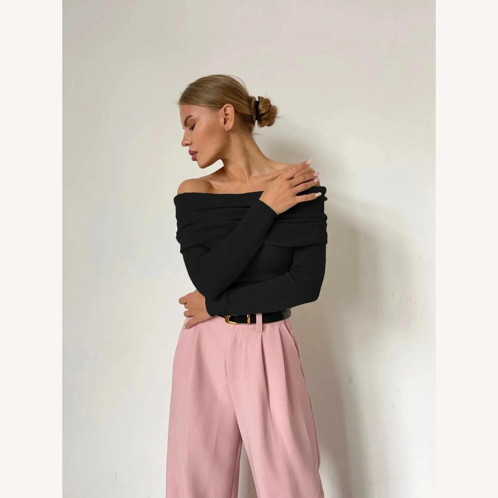 Haut féminin élégant dos nu en tricot côtelé – Haut féminin blanc chic et confortable