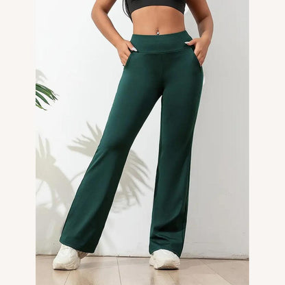 Pantalon de yoga pour femme à taille haute et taille élastique en tissu respirant – Confort optimal pour le sport et la détente