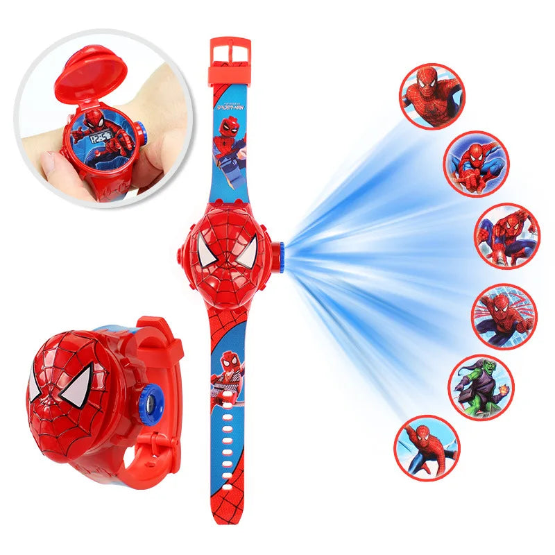Montre enfantine en relief 3D avec affichage à diodes électroluminescentes – Modèles Licorne, Mickey et Stitch pour filles de 3 à 12 ans