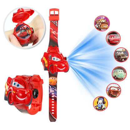 Montre enfantine en relief 3D avec affichage à diodes électroluminescentes – Modèles Licorne, Mickey et Stitch pour filles de 3 à 12 ans