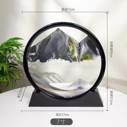 Ornement de bureau en peinture de sable mouvant 3D – Décoration écologique pour la maison, salon