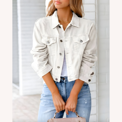 Women's Pink Denim Jacket Size M 100% Cotton