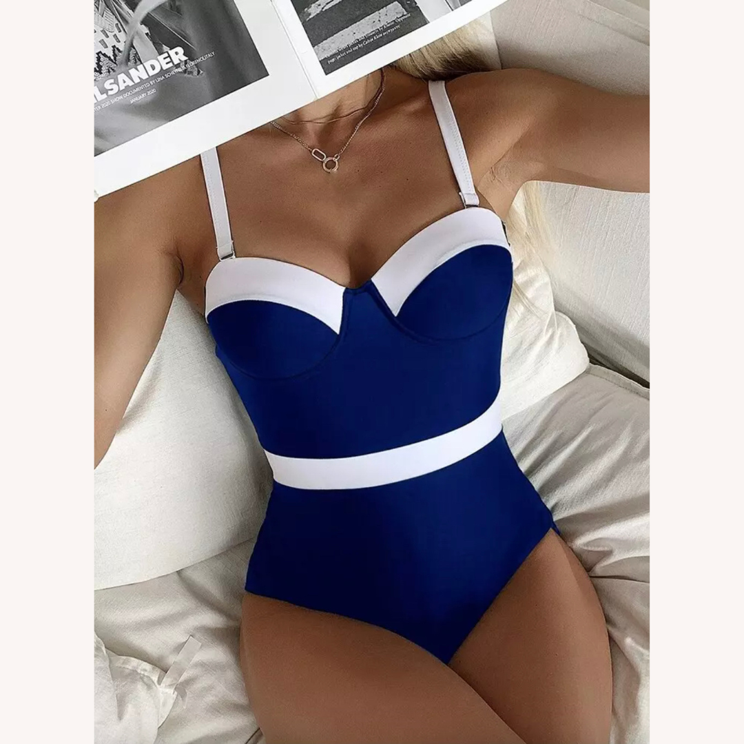 Maillot de bain une pièce pour femme, dos nu avec encolure en cœur et détail ceinture – Élégant et confortable