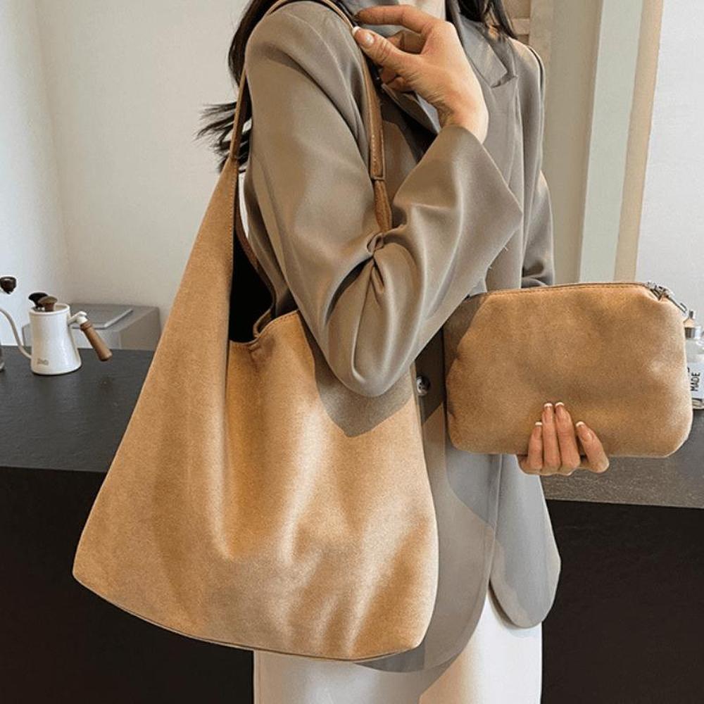 Sac à bandoulière semi-circulaire en cuir végétal pour femme, compatible avec Macbook 13 pouces – Élégant et spacieux