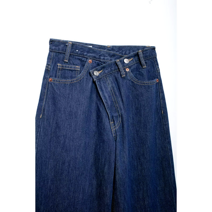 Sac en jean ample pour femme, denim foncé, taille M, 98 % coton, 2 % élasthanne