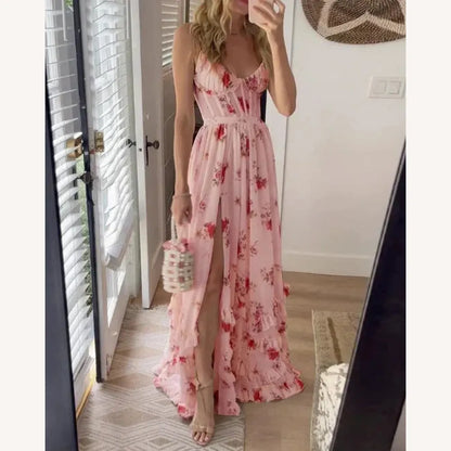 Robe de soirée élégante sans manches à imprimé pour femmes – Coupe flatteuse, confort optimal, idéale pour les événements formels