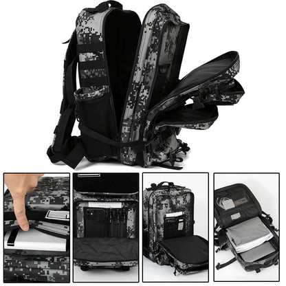 Sac à dos tactique 45L avec système MOLLE – Sac étanche pour randonnée et survie en plein air