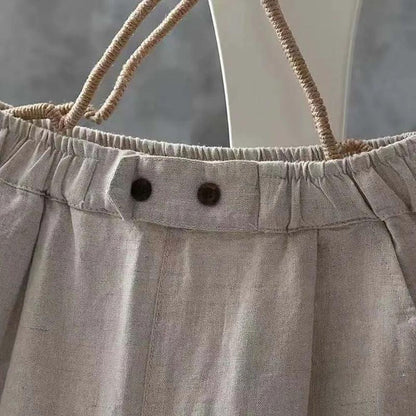 Pantalon fluide en lin pour femme, coupe élégante et confortable – Pantalon léger pour un look décontracté