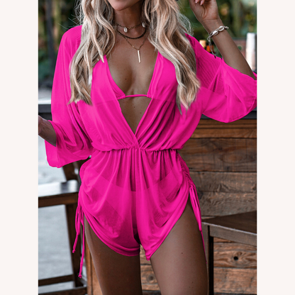 Bikini trois pièces pour femme avec taille haute et détails élégants – Maillot de bain raffiné pour l'été
